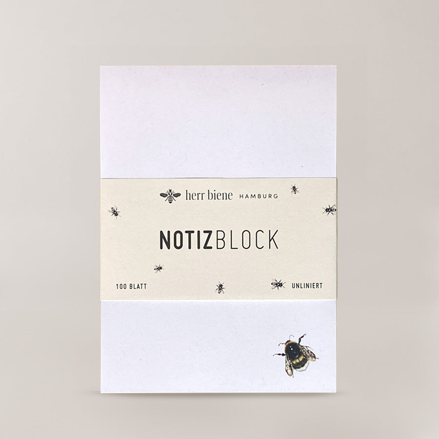 Notizblock mit Hummelmotiv