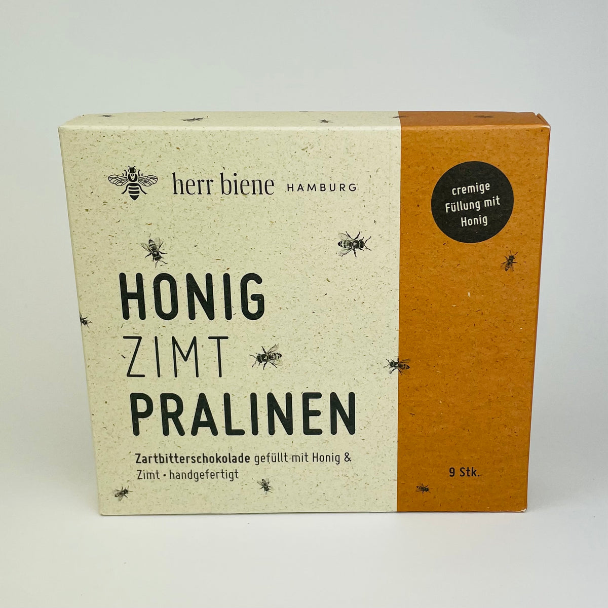 Neun Honigpralinen Zimt in Geschenkverpackung
