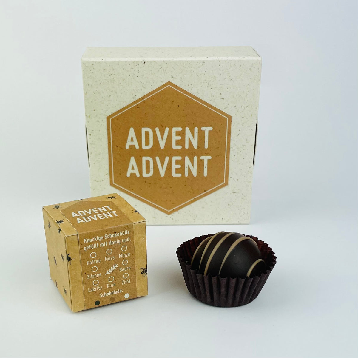 Honigpralinen mit Botschaft Advent Advent