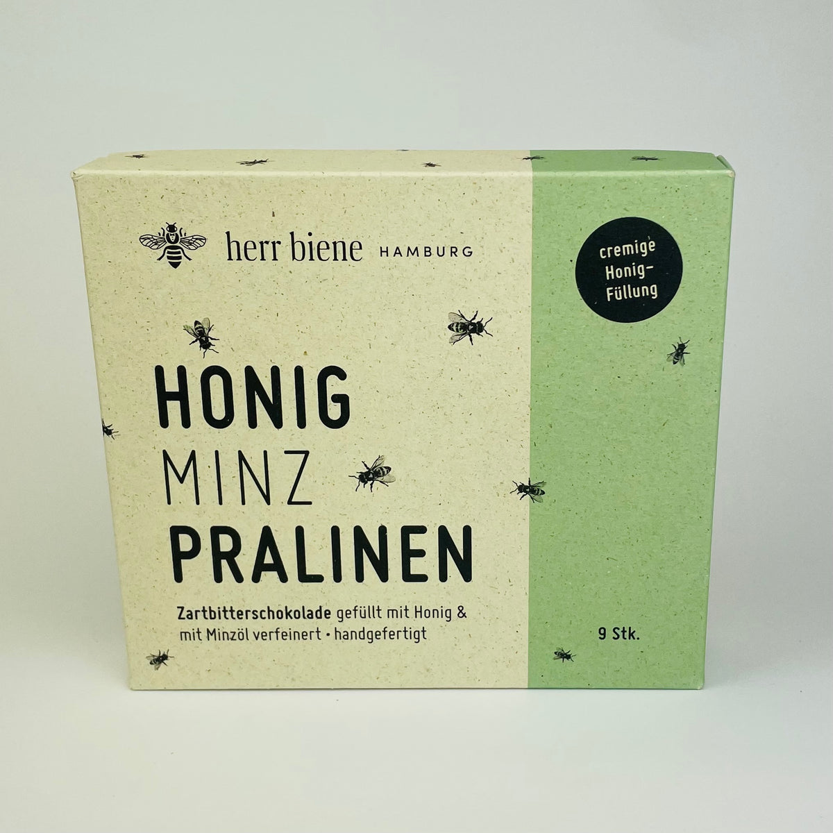 Neun Honigpralinen Minze in Geschenkverpackung