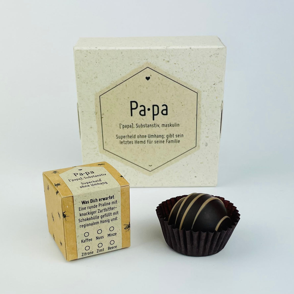 Honigpralinen mit Botschaft Papa / Vatertag