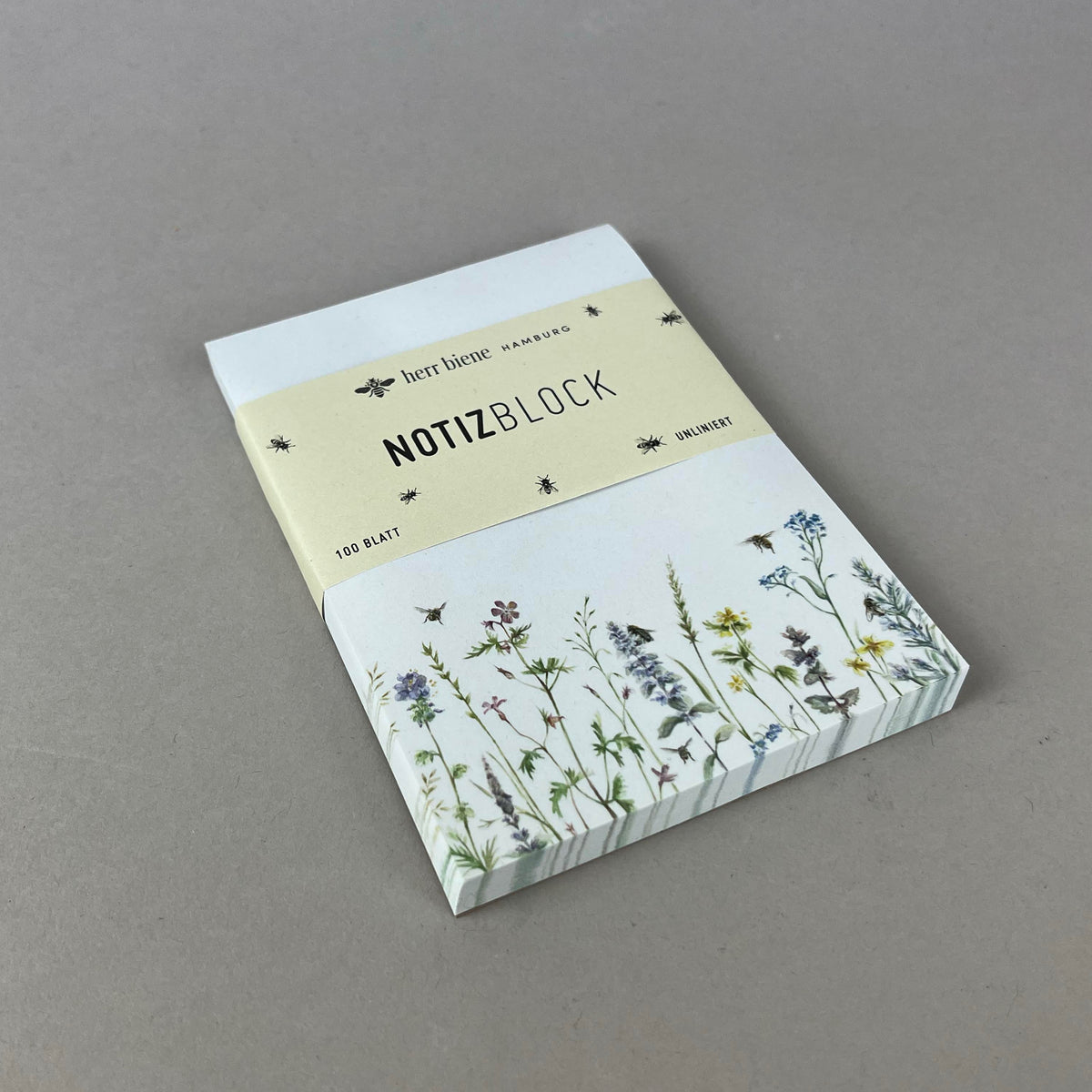 Notizblock mit Blumenwiesenmotiv