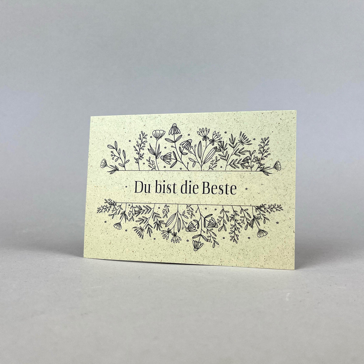 Graspapier Postkarte mit Botschaft Du bist die Beste