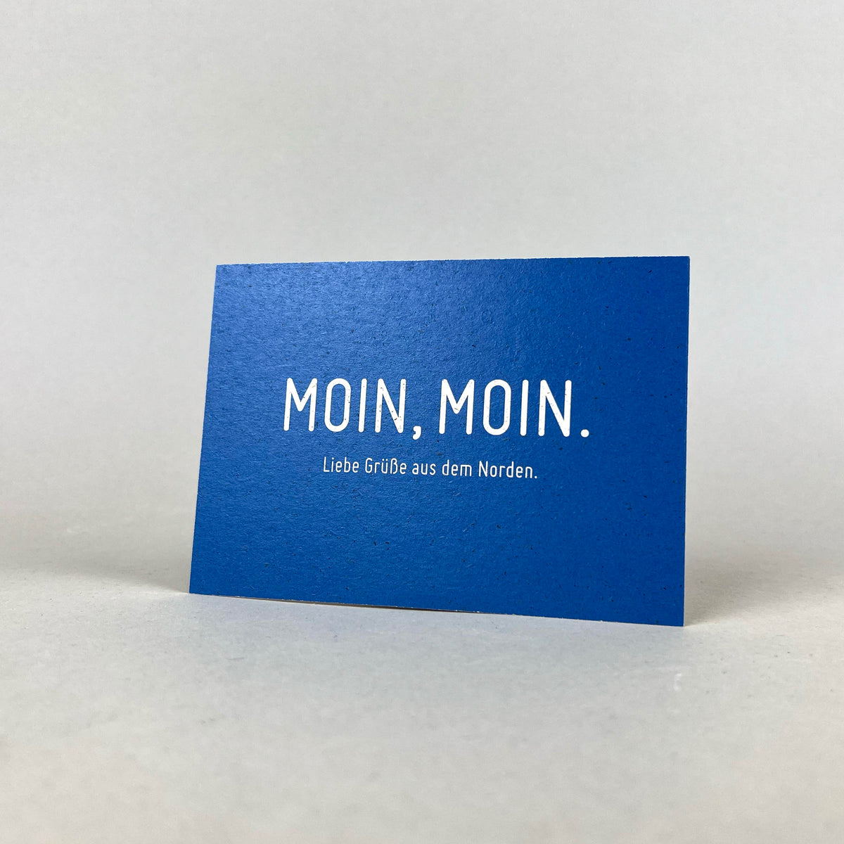 Graspapier Postkarte mit Botschaft Moin Moin
