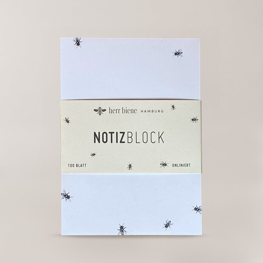 Notizblock mit Bienenmotiv