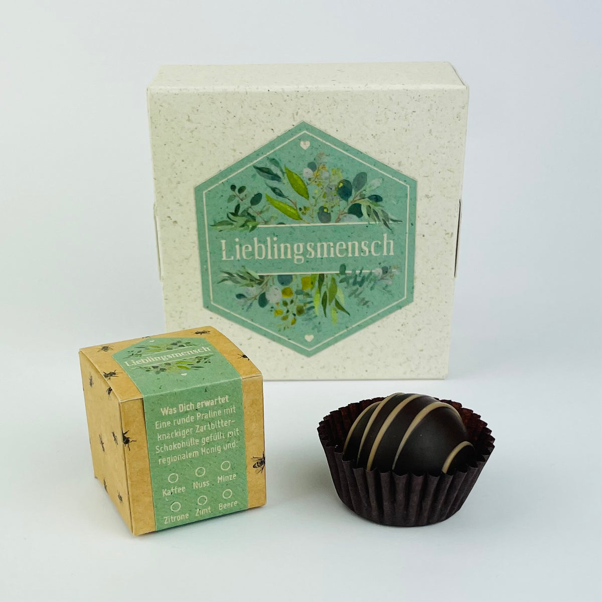 Honigpraline mit Botschaft Lieblingsmensch 