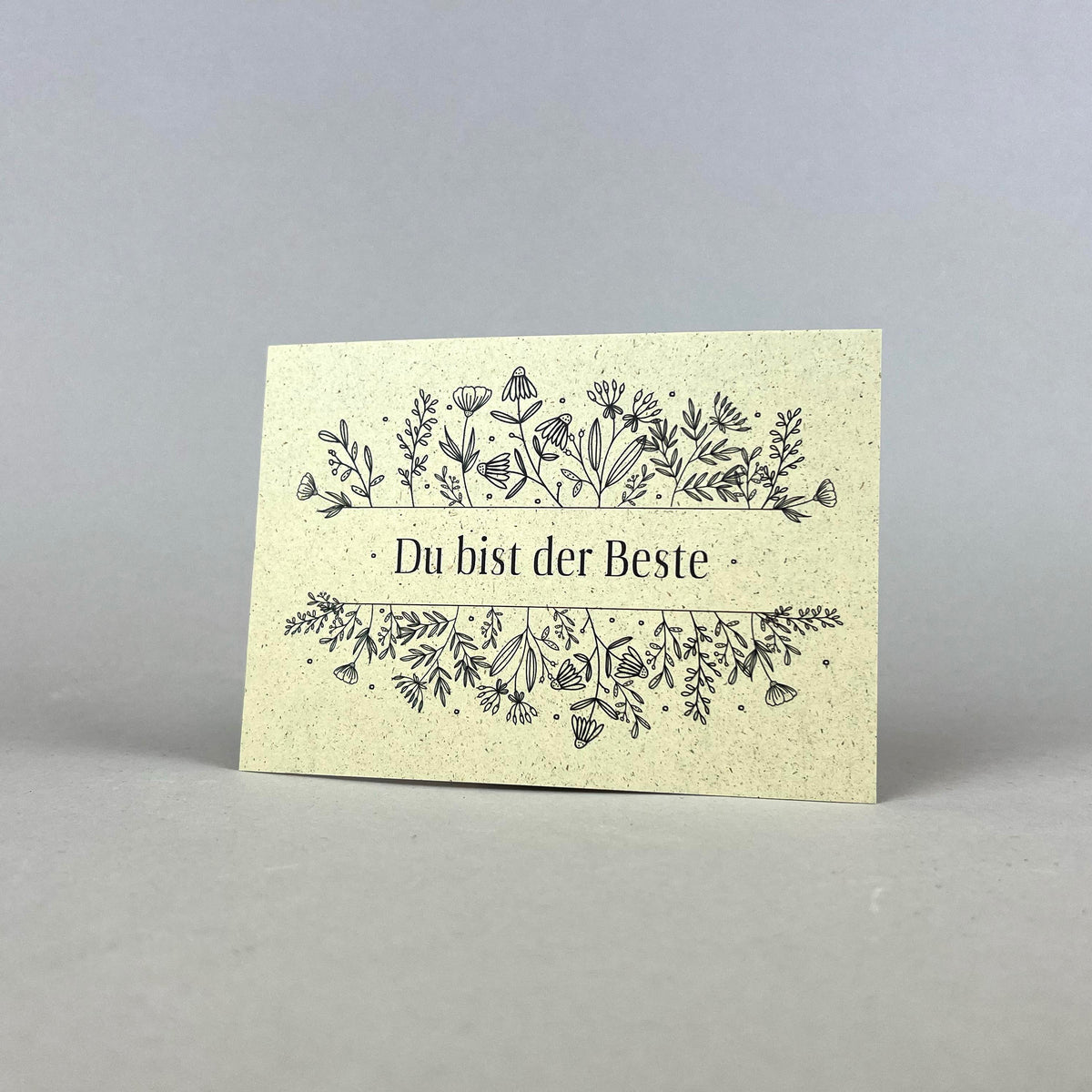 Graspapier Postkarte mit Botschaft Du bist der Beste