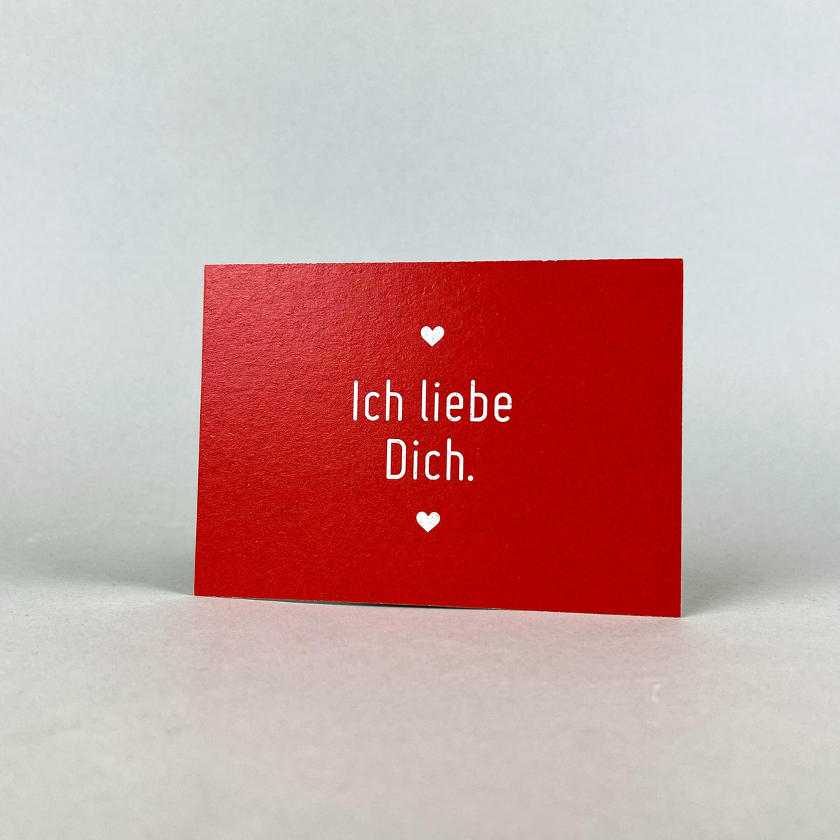 Graspapier Postkarte mit Botschaft Ich liebe dich 
