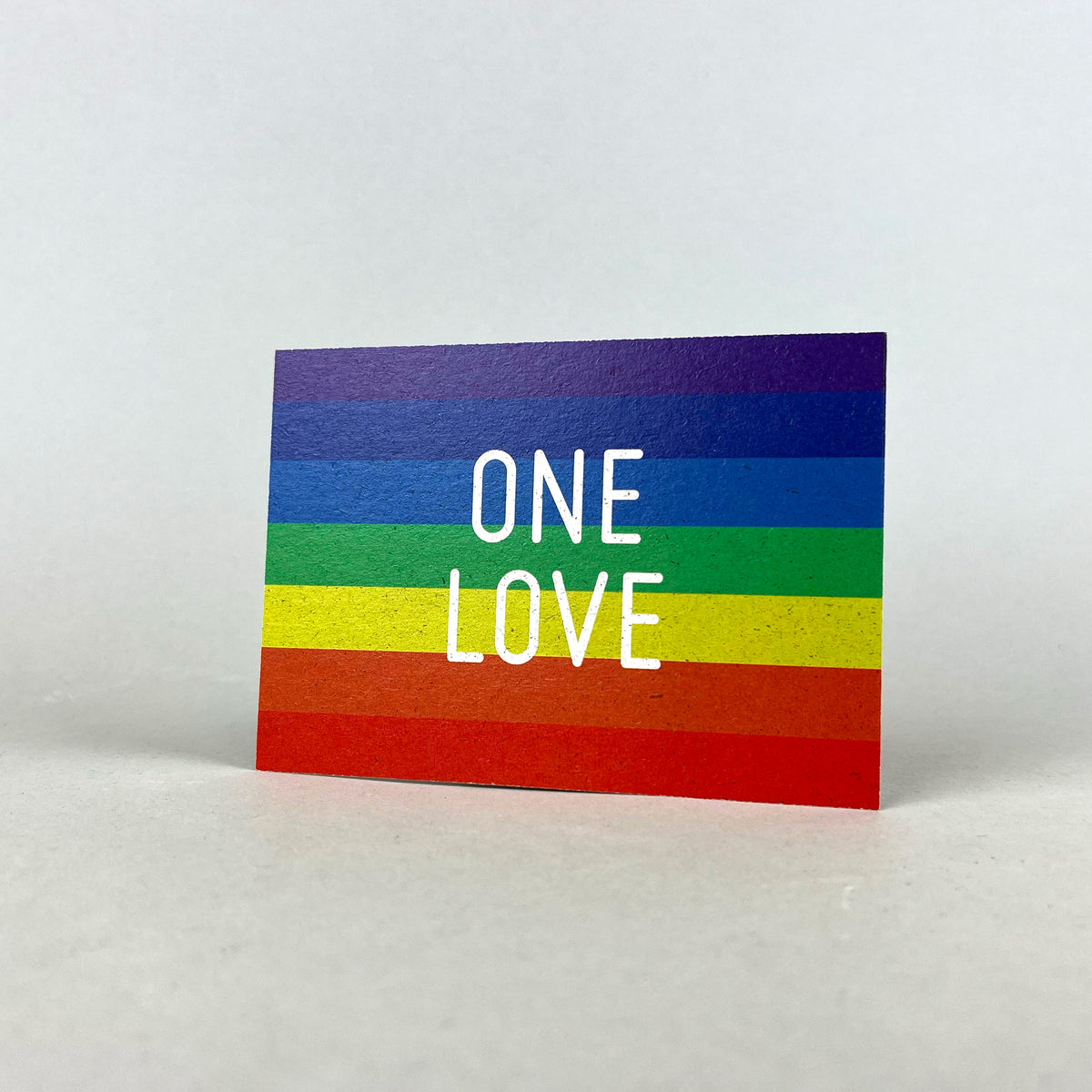 Graspapier Postkarte mit Botschaft One Love