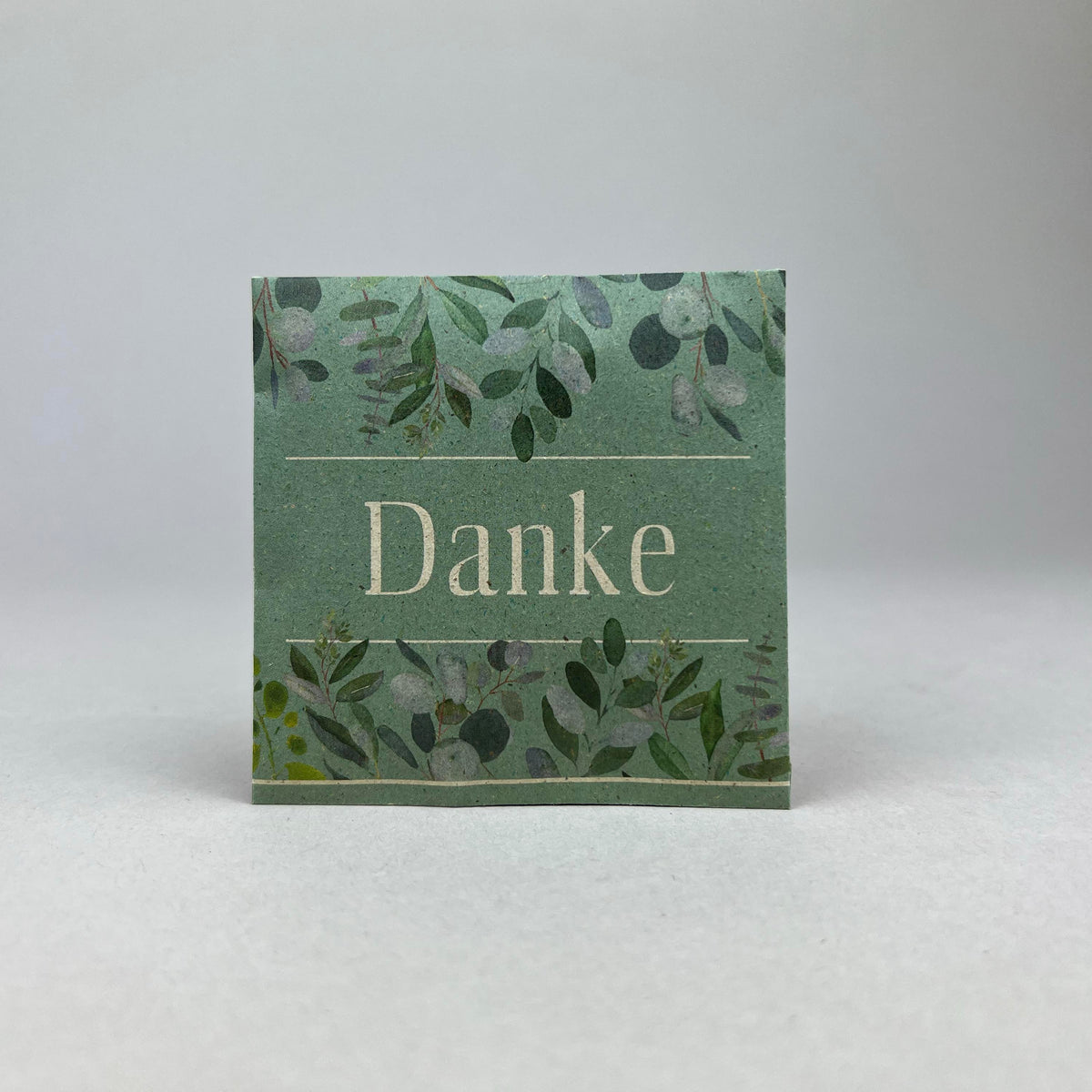 Saattüte mit Blumensaat und Botschaft Danke