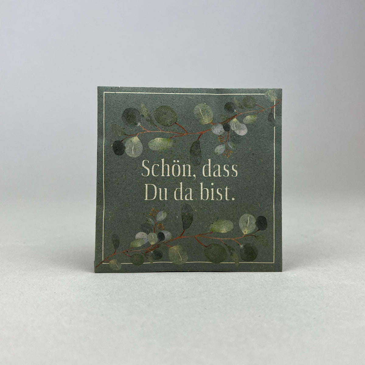 Saattüte mit Blumensaat und Botschaft Schön, dass Du da bist.