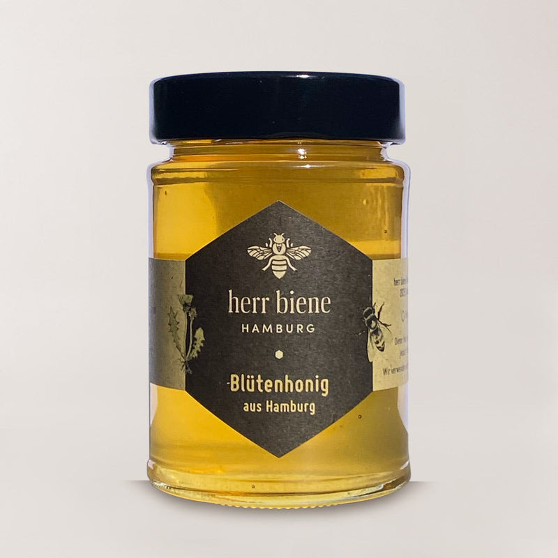 Flüssiger Blütenhonig von herr biene im Glas