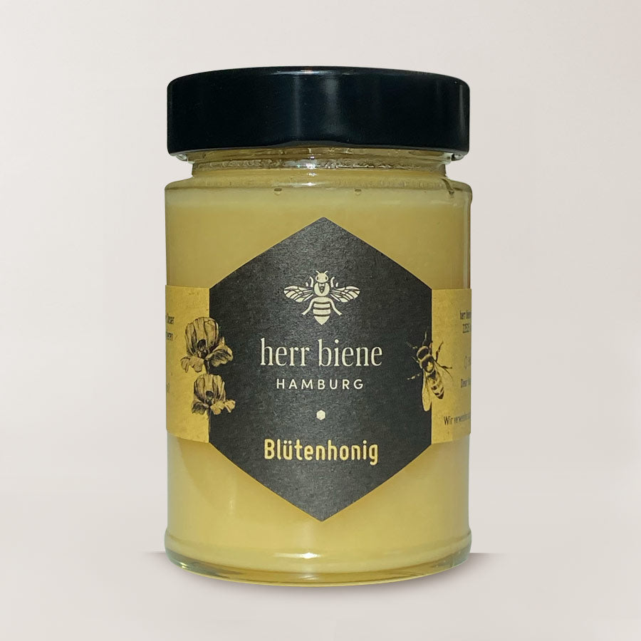 cremiger Blütenhonig von herr biene im Glas